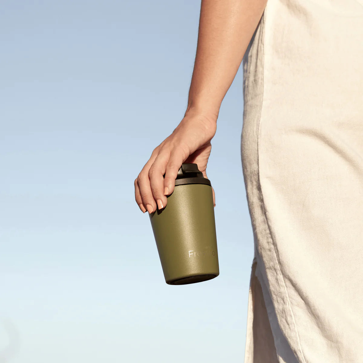 KHAKI 12OZ Fressko Reusable Coffee Cup