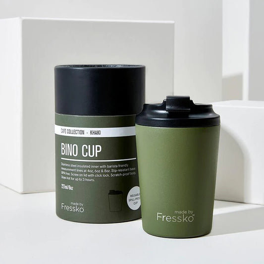 KHAKI 8OZ  Fressko Reusable Coffee Cup
